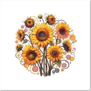 Sunflowers Blooming Posters and Art